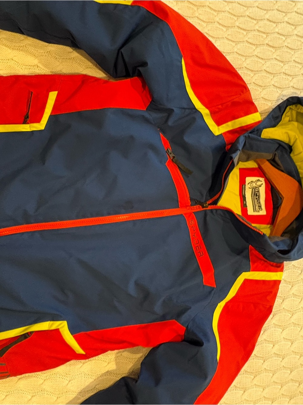 Spyder Kids Navy, Red & Yellow Colorblock Insulate Ski Jacket